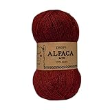 Pure Alpaca Wool Yarn Drops Alpaca, 59 Colors, in 1.8 oz Skeins - 183 Yards per Skein (3650 Maroon)