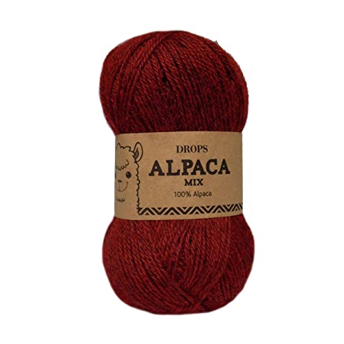 Pure Alpaca Wool Yarn Drops Alpaca, 59 Colors, In 1.8 Oz Skeins - 183 Yards Per Skein (3650 Maroon) #TOP2