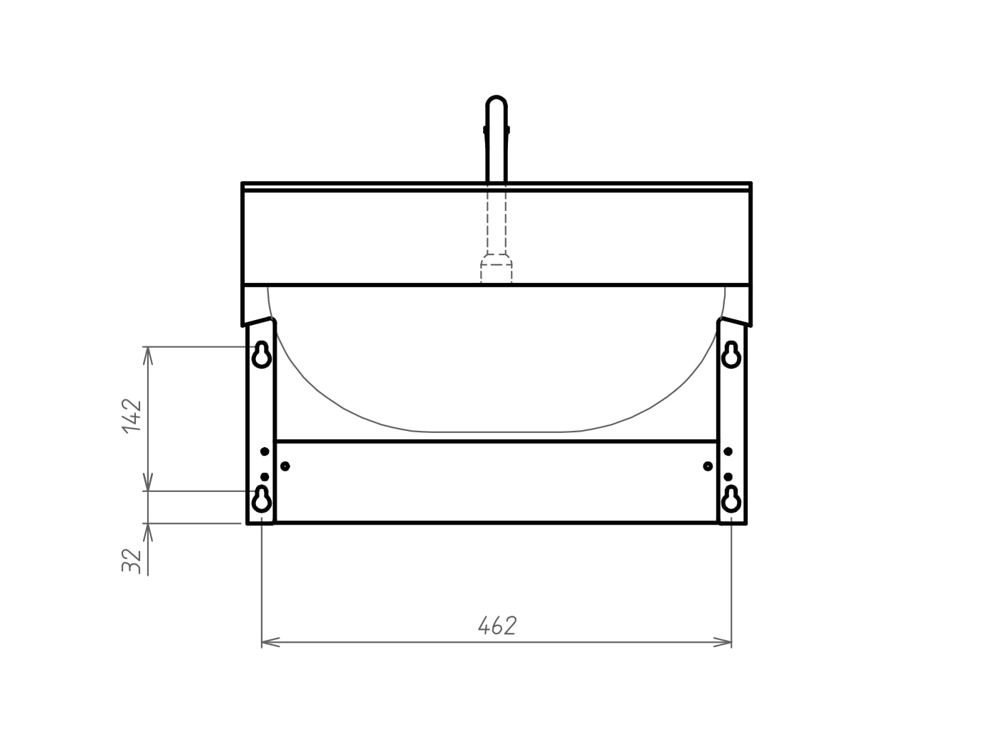 Handwaschbecken 0076 aus Edelstahl mit Kniebedienung und zeitgesteuertem Wasserfluss