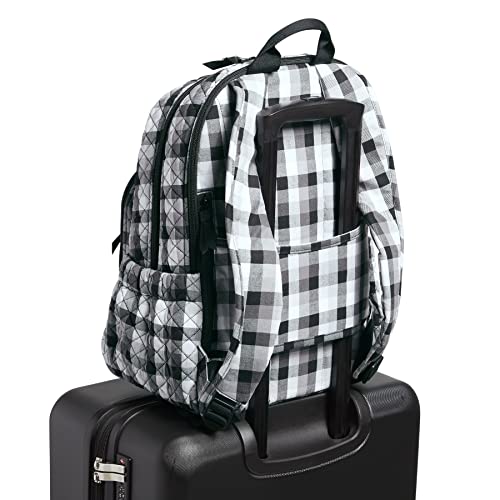 Image of Vera Bradley Women's Cotton Campus Backpack, Kingbird Plaid, One Size