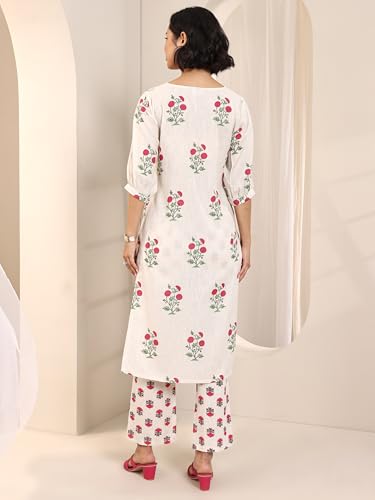 Image of Libas Printed Cotton Straight Kurta with Trouser