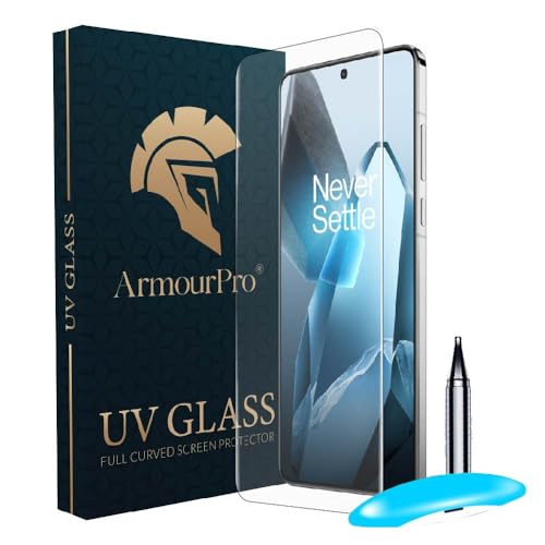Image of ArmourPro UV Glue Tempered Glass for OnePlus 13 - Curved Screen Protector, 9H Anti Scratch, Edge-to-Edge Coverage, HD Clarity, Smooth Touch