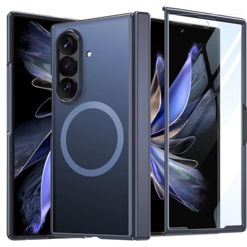Image of WRJ for Samsung Galaxy Z Fold 8 Ultra Case Built-in Screen Protector,Blue