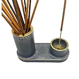 Fait main Artisanal Porte encens pour batons ou cones support encens maison encens naturels meditation et purification brule encens oriental Japonais (Rond, Gis et Or)