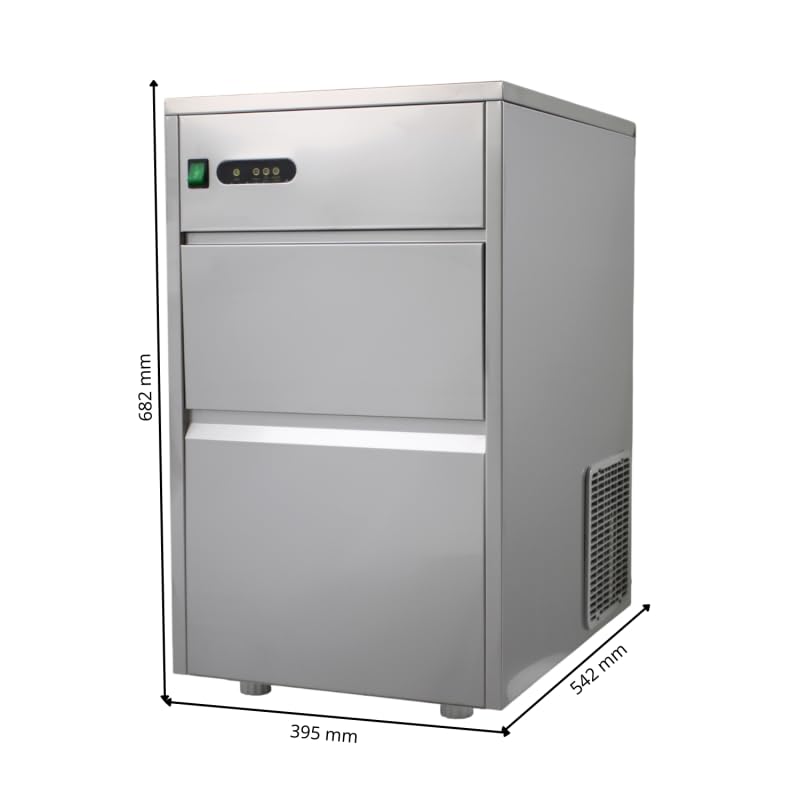Máquina de hielo hueco profesional 50 kg/24h - Reserva 7 kg - Inox - R290 - Control digital
