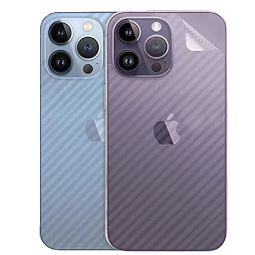 iyanzi For iPhone 14 Pro Max Back Screen Protector 3D Carbon Fiber Ultra Thin Protective Film-2 packs-Transparent