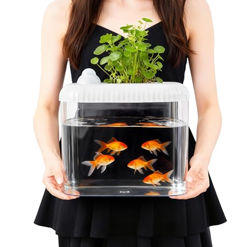 Geelin 2.5 Gallon Plastic Aquaponic Fish Tank Large Bowl Shatterproof