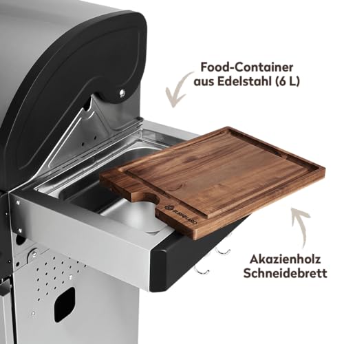 perfekt zum schnellen Searen von Steaks und Ribeye. - Detailansicht von BURNHARD® Gasgrill 3-Brenner Backburner Test –...