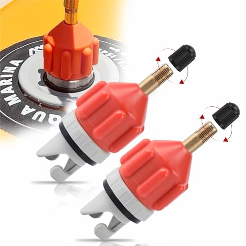 2 Sup/Kayak Pump Adaptateur à Valve pour Bateau Gonflable Canoë Paddleboard,Convertisseur Gonflable Accessoire (Orange)