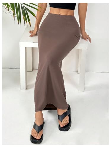 Image of GORGLITTER Women's Trendy Pencil Long Maxi Skirts High Waisted Skirt