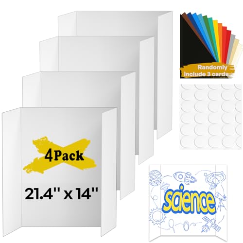 4 Pcs Small Trifold Poster Board, 21.4