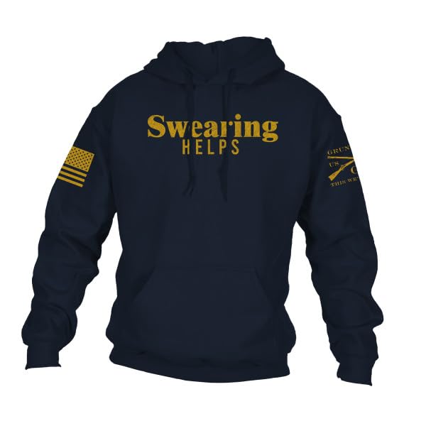 Grunt Style Swearing Helps Hoodie (Small Navy)