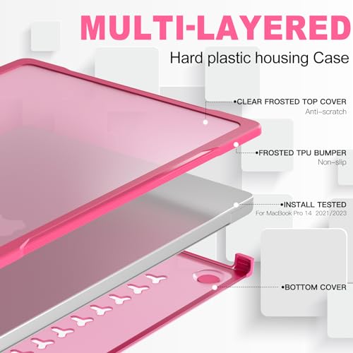 Carcasa rígida MacBook Pro 14 A2442 A2779 A2918 A2992 protector plástico resistente M1 M2 M3 M4 7