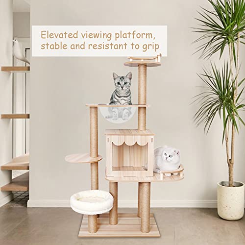 Árbol para Gatos Moderno de Múltiples Niveles para Interior miniatura 2