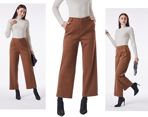 heipeiwa Women's Wool Blend Winter Pants Warm High Waist Dress Work Business Casual Slacks Pant4