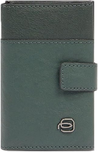 Porte-cartes en métal Piquadro PP5649B3R en cuir bleu d'une élégance italienne unique