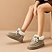 BEAU TODAY Womens Winter Snow Boots, Fur Lined Ankle Booties for Women Warm Boots, Chunky Platform Lace-up Boots Shoes Suede Leather Non-slip Warm Winter Shoes Beige US 9.5