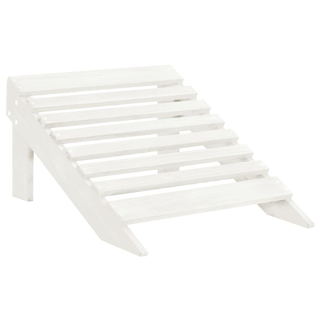 vidaXL Otomana Adirondack de Jardín 2 Plazas Asiento Sillón Oscilante Columpio Patio Terraza Balcón Exterior Tumbona Muebles Blanco Madera de Abeto