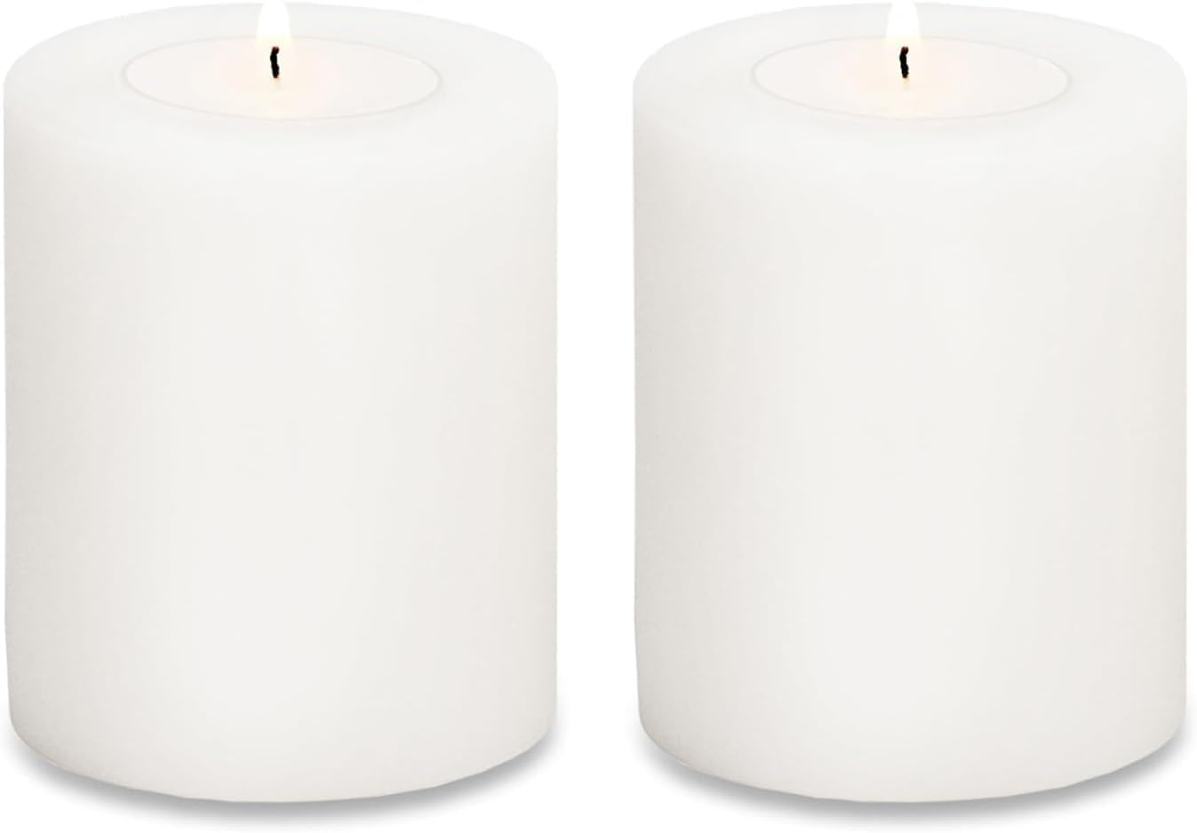 EDZARD Cornelius Set of 2 Permanent Candles, White, Heat Resistant up to 90°, Pillar Candle Look Tea Light (Height 9 cm, Diameter 8 cm), White.