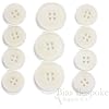 Set of 11 Refined Ivory Corozo Suit Buttons, Made in Italy