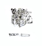 Platinum Brooch Bar Pins - Backs for Jewellery Making Findings (Platinum - 25mm x 6mm - Hook Bar (2 Hole), Pack of 25)