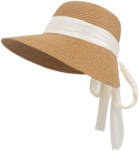 Beach Vacation Sun Protection Hats for Women Large Brim Seaside Ribbon
