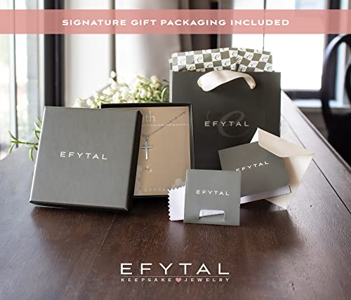 Efytal Small Cross Necklace For Women And Girls, Confirmation Gifts For Teenage Girl, First Communion Baptism Gifts For Girl, Sterling Silver Dainty Necklaces, Religious Gift For Catholic Birthday #TOP3