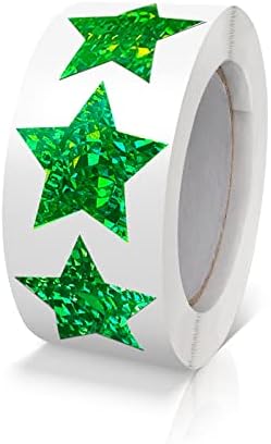 Gold Star Stickers Roll 1 inch Self Adhesive Sparkly Shiny Stars Labels Waterproof Removable for Children Teacher Business 500 PCS