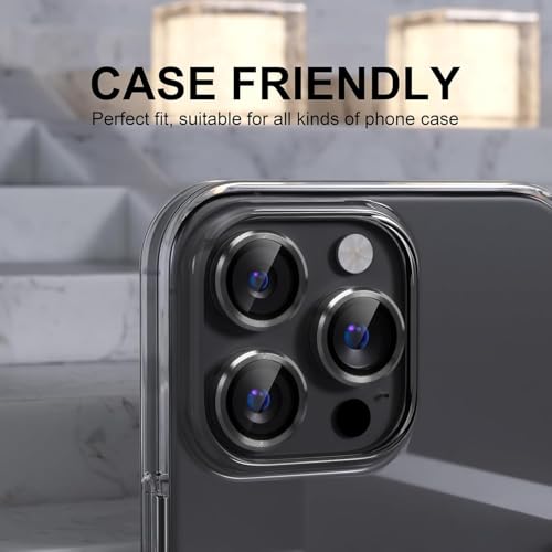 Image of CLITZ for iPhone 16 Pro /16 Pro Max Camera Lens Protector Original Individual Lens Screen Protector | 9H Hardness, Scratch-Resistant, Case Friendly (Black)