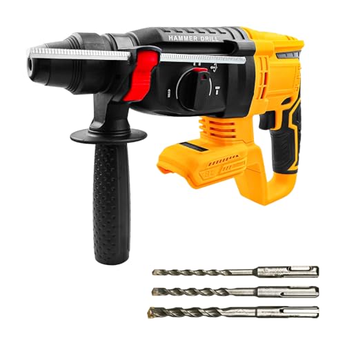 TALOEYH - Bohrhammer kompatibel mit Dewalt 18V Akku, 650W 2.6 Joule Abbruchhammer, 0-1100 RPM, 0-4800 BPM, 4 in 1 Bohrmaschine mit Anti-Vibrationsgriff und 3 Bohrer für Beton & Mauerwerk TALOEYH - Bohrhammer kompatibel mit Dewalt 18V Akku, 650W 2.6 Joule Abbruchhammer, 0-1100 RPM, 0-4800 BPM, 4 in 1 Bohrmaschine mit Anti-Vibrationsgriff und 3 Bohrer für Beton & Mauerwerk