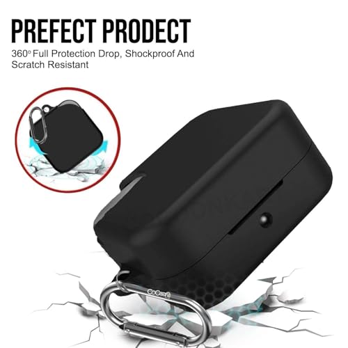 Image of Silicone Case Cover for CMF by Nothing Buds Pro 2 | Buds 2 | Buds 2 Plus with Hygiene Kit (Black)