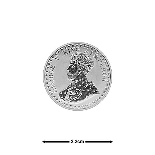 Image of MAA SILVER Pure Silver King George BIS Hallmarked Round Coin Chandi Sikka Perfect for Gifting Investment (999 Purity)