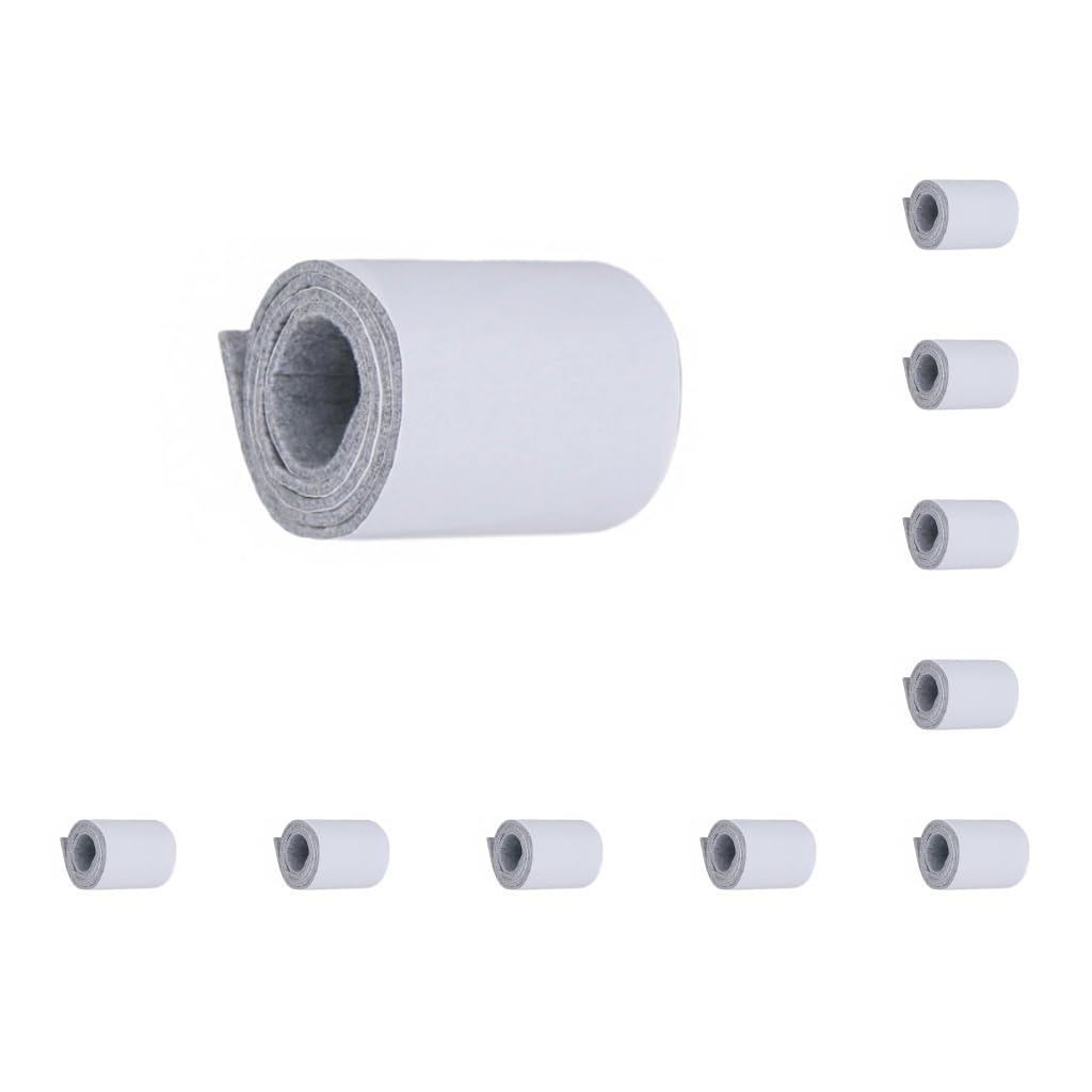 Set di 10 nastri autoadesivi in feltro per mobili, su un lato, resistenti, colore grigio, insonorizzanti, per proteggere il tavolo, 1000 x 50 x 5 mm