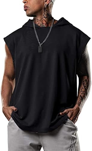 Homme Débardeur de Sport à Capuche Eté T-Shirt Gilet Maillot de C...