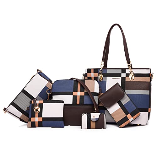 Image of OTMIPIML Purses and Handbags for Women Synthetic Leather Tote Crossbody Bags Satchel Purses Set 6pcs | Set