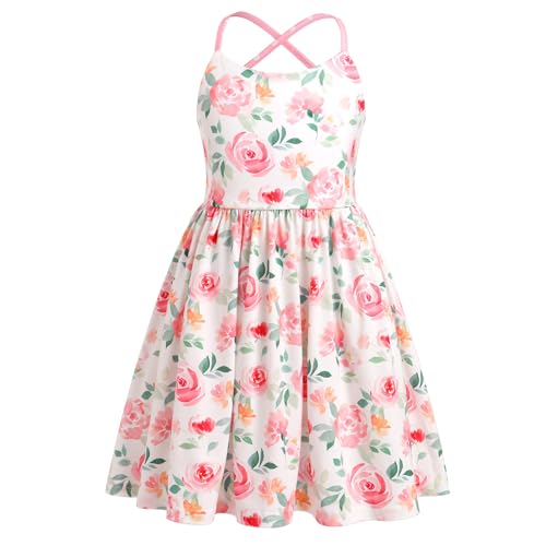 Toddler Summer Dress Little Girls Sleeveless Backless Floral Sundress Casual Tea Party Dresses