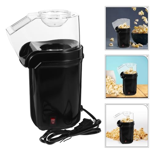 Image of [𝙇𝙞𝙢𝙞𝙩𝙚𝙙 𝙎𝙥𝙚𝙘𝙞𝙖𝙡 𝘿𝙚𝙖𝙡] Healthy Oil-Free Air Popcorn Machine Mini Black Popcorn Maker for Home Kitchen, Hot Air Technology, No Oil, Perfect for Quick & Healthy Family Popcorn