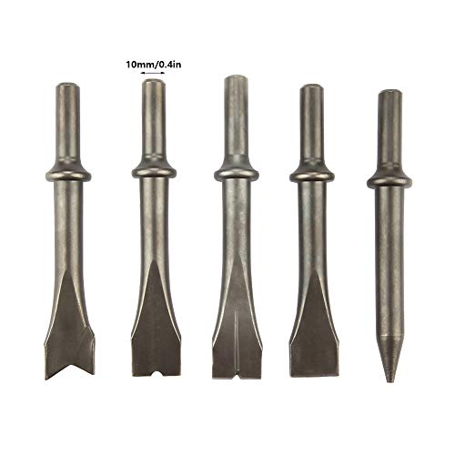 Air Hammer Chisel Set Premium Molybdenum Steel 5pcs Pneumatic Bit Set for 150/190/250 Air Hammer Masonry Concrete Demolition