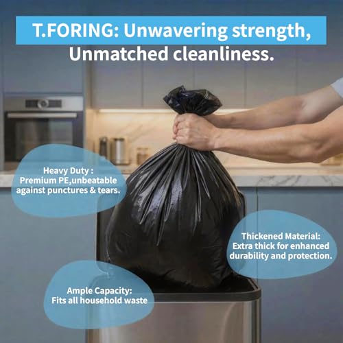 Image of 40-45 Gallon Trash Bags Unscented, 35'' x 40'', Black, 120 Count | Large 40+ Gal Garbage Bag,Plastic Can Liners,Fit 131 - 168 Liter Bins,Multipurpose for Home, Commercial Use,Yard Waste, Bulk