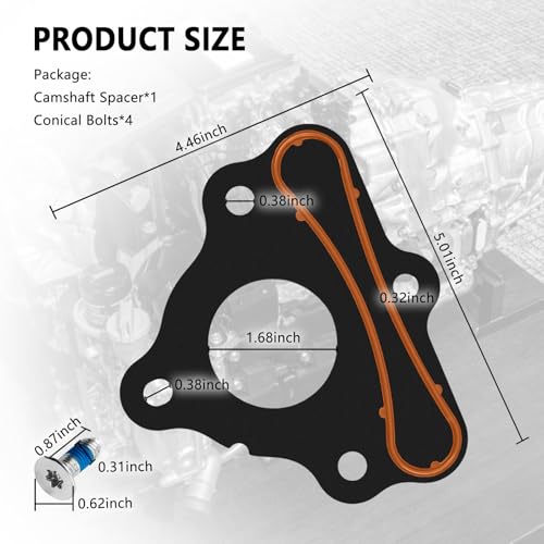 Image of LS Cam Retainer Plate Gasket with Cone Bolts Replacement OEM# 150106 551269,LS Parts Compatible with Chevrolet 2015-2020 Suburban /Buick 2008 Allure,Professional Camshaft Car Accessories