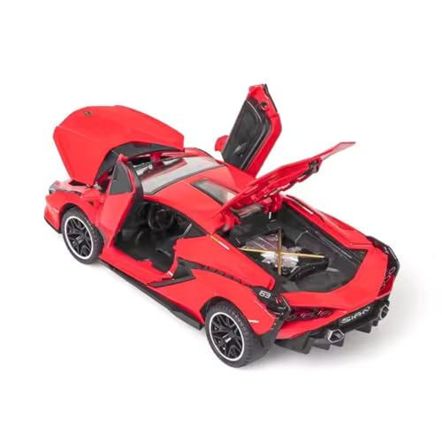 Image of Die-cast Metal Lamborghini Car Toy Pull Back Super car with Openable Doors with Sound and Light for Birthdays Gift Party Decorations Great for Kids Boys Girls and Adults