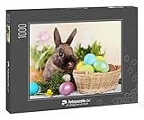 fotopuzzle.de: Puzzle 1000 Teile „Osterhase und Ostereier auf grünem Gras“