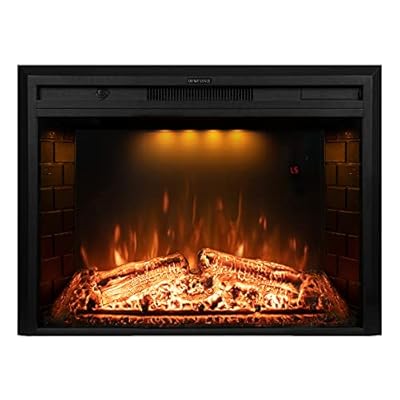 Dreamflame 30 inch Electric Fireplace, Wall Fireplace Electric with Remote Control, Realistic Log and Crackling Sound, Overheating Protection and Timer, 750/1500W Black