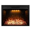 36 inch Electric Fireplace Wall Fireplace Electric with Remote Control Realistic Log and Crackling Sound Overheating Protection and Timer 7501500W Black