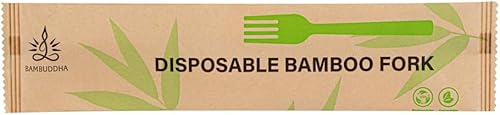 Miniatura 14 de Restaurantware Bambuddha - Tenedores de madera de 7 pulgadas, 100 tenedores de bambú desechables, acabado suave y duradero, cubiertos sostenibles de