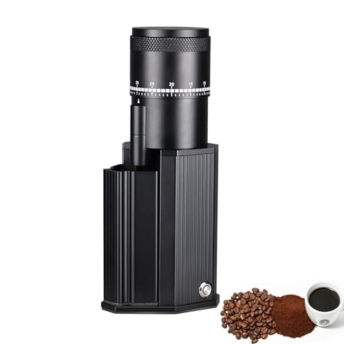 Electric Burr Coffee Grinder, Professional Espresso and Spice Grinder, Quiet, Compact, Stainless-Steel, 25G Single Dose, 60 Adjustable Settings