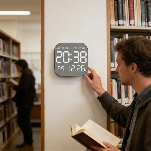 Despertador digital multifunción LED y reloj de mesa para dormitorios y hogar moderno 4