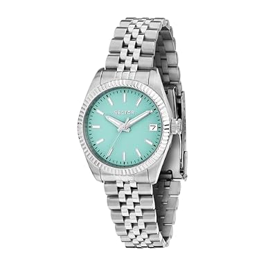 Sector No Limits Orologio Donna, Tempo, Data, Analogico, Cinturino in Acciaio, Cassa 32 mm, Collezione 240 - R3253240515