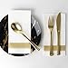 Rectangle Cloth-Like White Napkins with Gold Border, 50 Pack Fancy Paper Napkins, 22