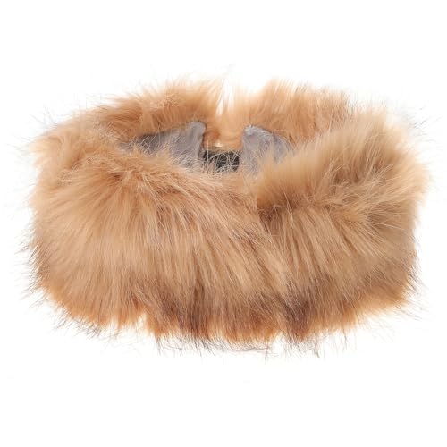 Diadema marron de pelo sintético Tofficu para mujer calentadora de orejas